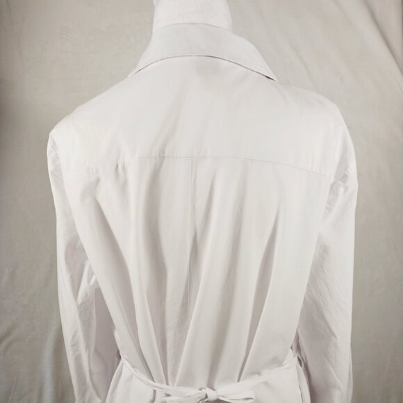 Cupio, XL White Hi Low Shirt Hidden Button Top, Full Bottom with Cinch Tie Waist - Picture 6 of 15